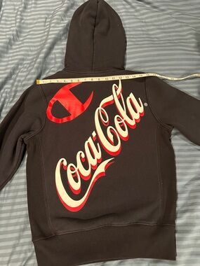 Champion Coca Cola Collab Reverse Weave Hoodie Sweatshirt Size S Unisex RARE